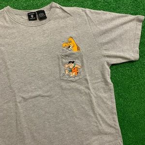Vintage Shirts - Vintage The Flintstones Cartoon Pocket T Shirt Vintage Shirts - Vintage The Flintstones Cartoon Pocket T Shirt